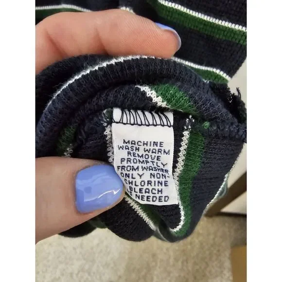 Polo Ralph‎ Lauren Classic Fit Mens Size Large LG Polo Shirt Blue Green Stripe - Picture 6 of 6